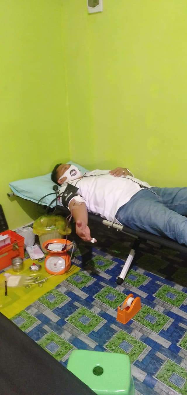 Proses tekhnik pengambilan darah pendonor melalui cawabup nomor urut 1 MaKin Lulu Kinsu